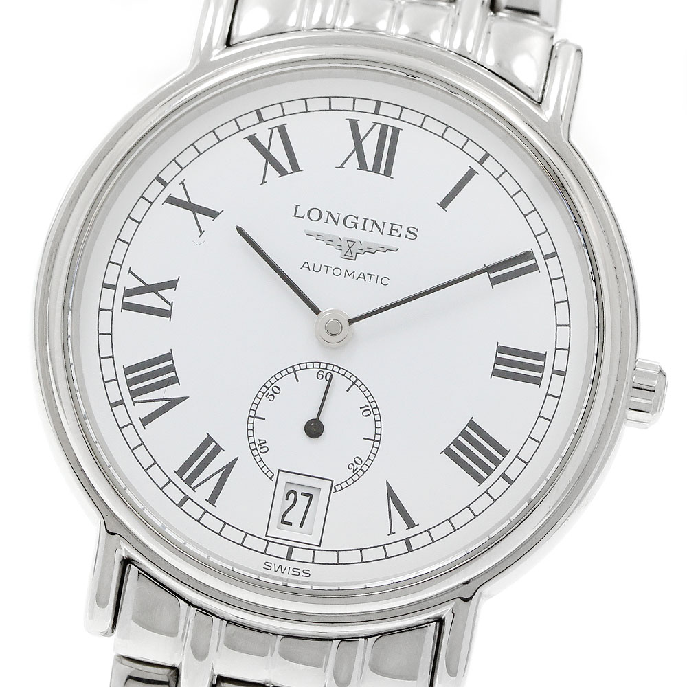 ロンジン LONGINES L4.804.4 プレサンス デイト スモール秒 自動小銃一巻き メンズ 良品 _957195【中古】
