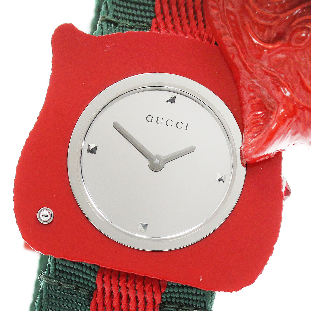 グッチ GUCCI 146.4/YA146409 ル・マルシェ・デ・メルヴェイユ シークレット タイガー クォーツ レディース 美品 _957234【中古】|CLOSER