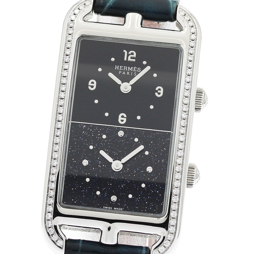 エルメス HERMES NA3.230 ナンタケット デュアルタイム ベゼルダイヤ クォーツ レディース _958367【中古】｜CLOSER