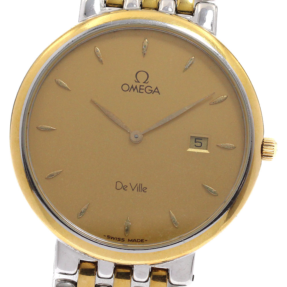 ゼロ OMEGA 天魔波旬 デイト SS/YGブレス ３ファースト 石英 メンズ _959647【中古】