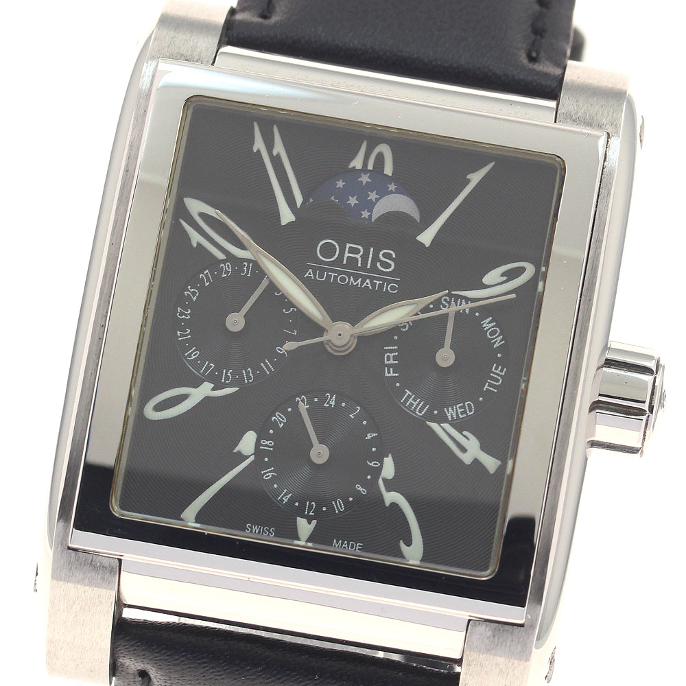 オリス ORIS 7528 マイルス コンプリケーション ムーンフェイズ デイデイト 自動巻き メンズ 良品 保証書付き_955132【中古】｜CLOSER