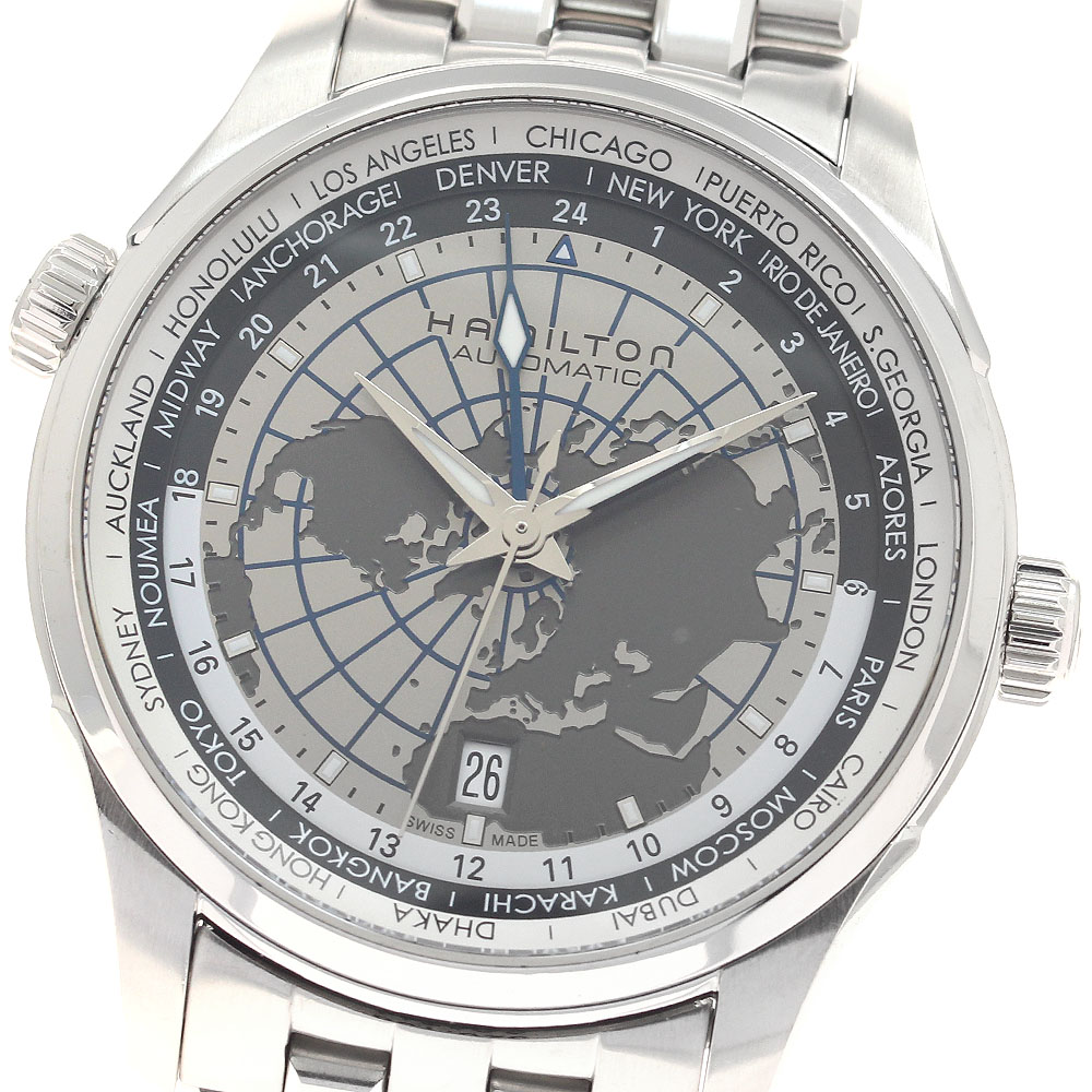 ハミルトン HAMILTON H326050 ズージャー御師匠さん GMT 自動小銃一巻き メンズ _957032【中古】