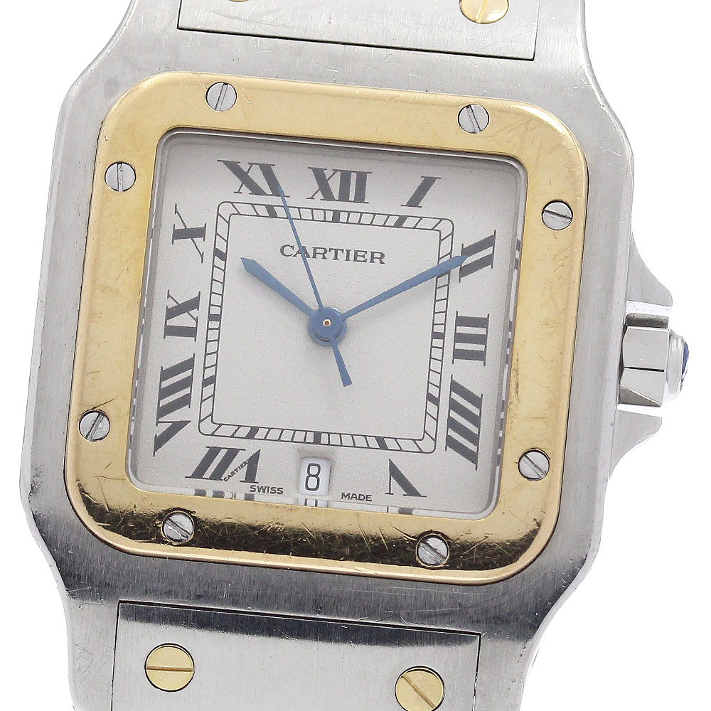 カルティエ CARTIER W20011C4 サントスガルベLM デイト YGベゼル クォーツ メンズ _936246【中古】|CLOSER