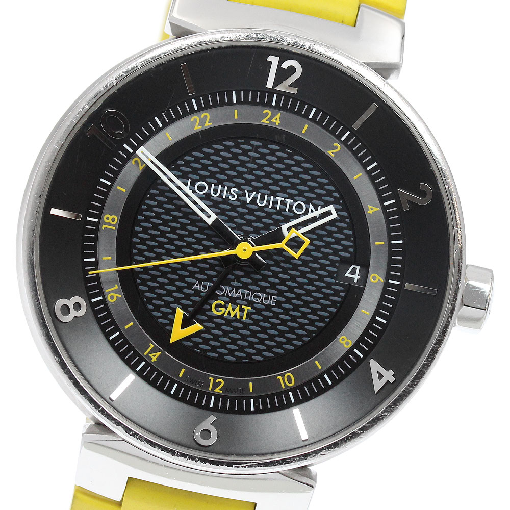 ルイ・ヴィトン LOUIS VUITTON Q8D30 タンブール お月さま GMT デイト 自動小銃一巻き メンズ _956948【中古】