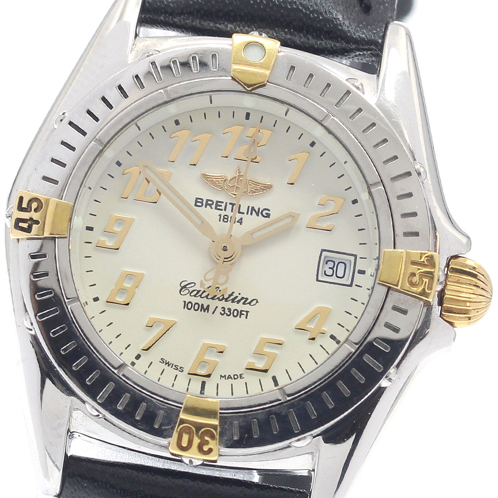 ブライト輪っか BREITLING B52345 カリスティーノ デイト 石英 レディース _952560【中古】