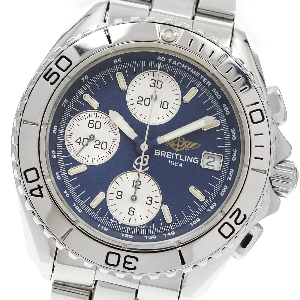 ブライト輪っか BREITLING A13051 クロノシャーク デイト 自動小銃一巻き メンズ お墨付き付き添い人_955360【中古】