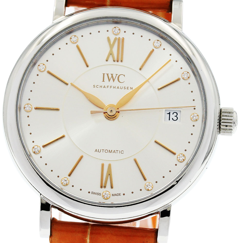 IWC IWC SCHAFFHAUSEN IW458101 ポートフィノ 12P金剛石 デイト 自動小銃一巻き ボーイズ 良品 御墨付き付き添い人_958862【中古】