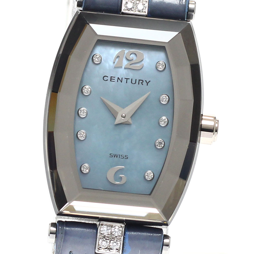 世紀 CENTURY タイムジェム エキノックス K18WG 10P金剛石 石英 レディース _955619【中古】