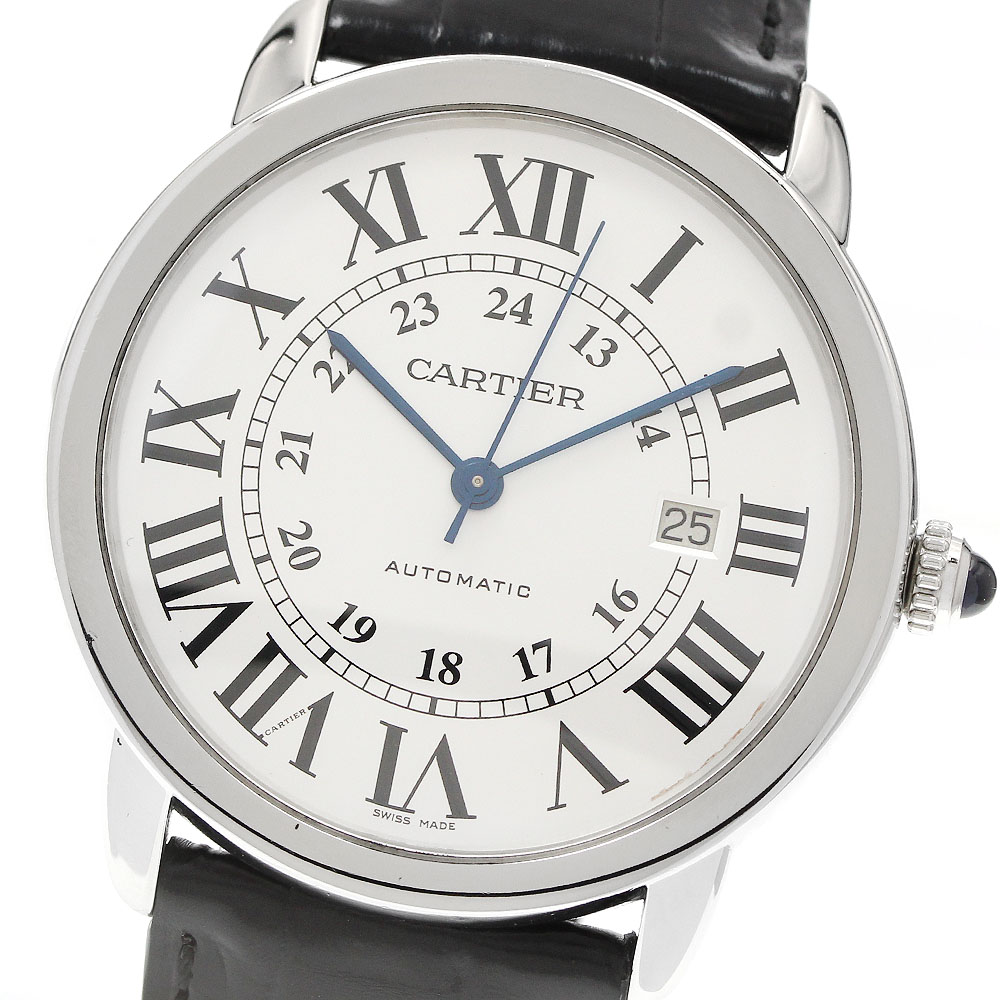 カルティエ CARTIER W6701010 ロンドソロ XL デイト 自動小銃一巻き メンズ _957013【中古】