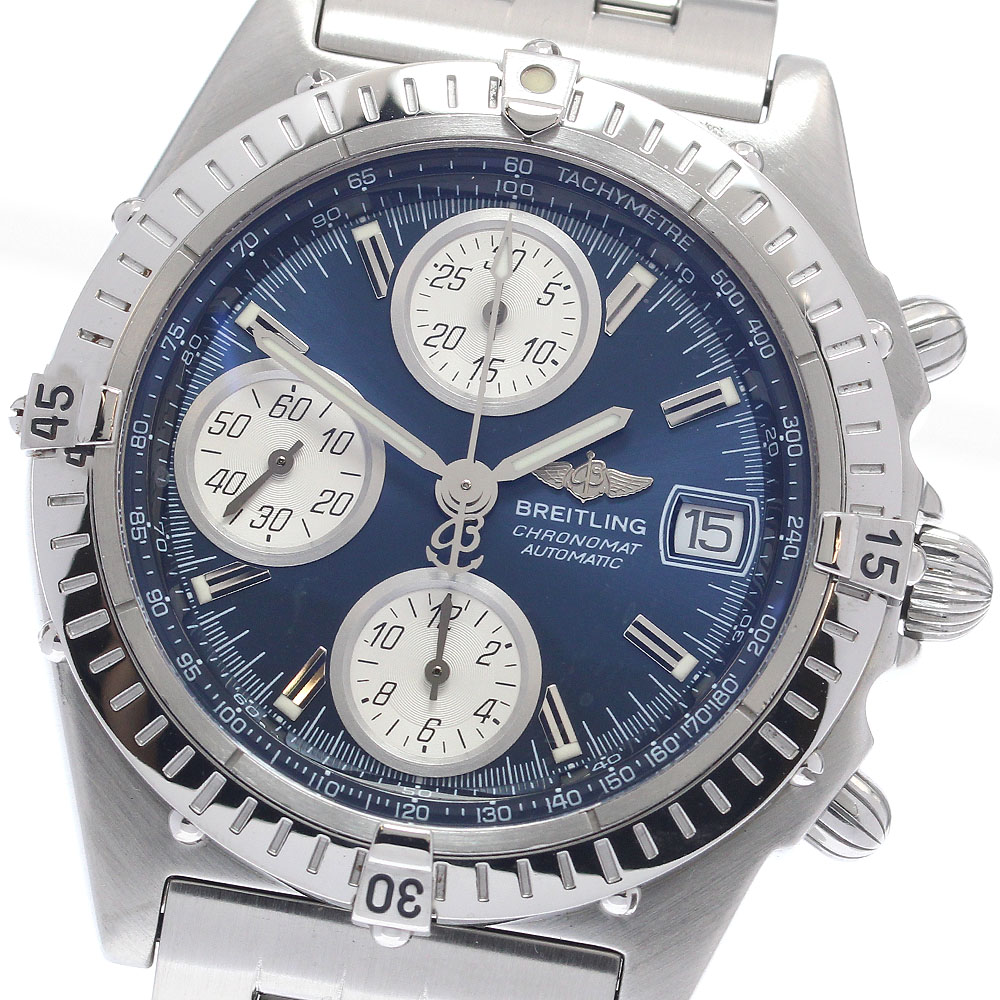ブライト輪っか BREITLING A13350 クロノマット 黒いこと小鳥 デイト 自動小銃一巻き メンズ 美品 御墨付き付き添い人_945564【中古】