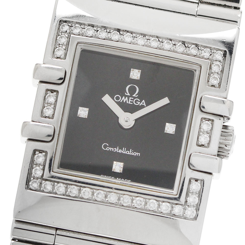 ゼロ OMEGA コンステレーション 4P ダイヤベゼル 石英 レディース _957103【中古】