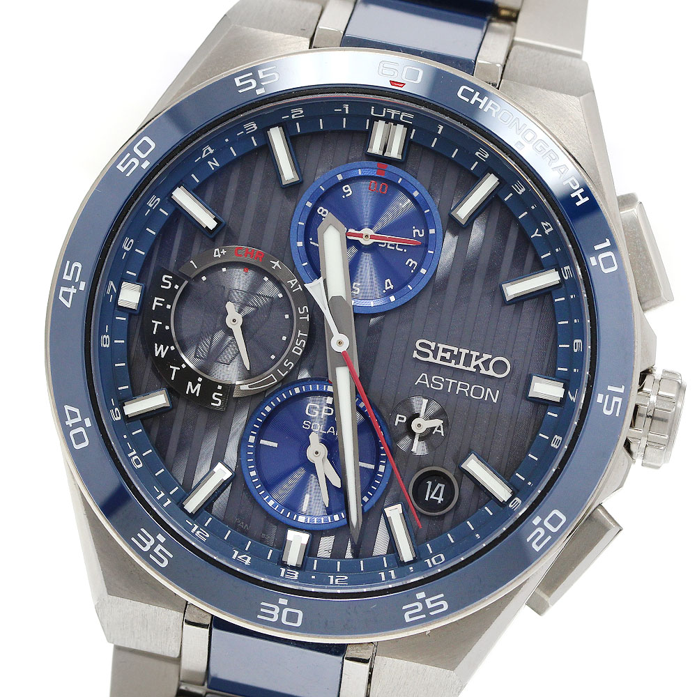 セイコー SEIKO SBXC165/5X83-0AF0-1 アストロン 大谷翔平 2024年押さえる1700本 ソーラー電磁波 メンズ 美品 箱・お墨付き付き添い人_960103【中古】