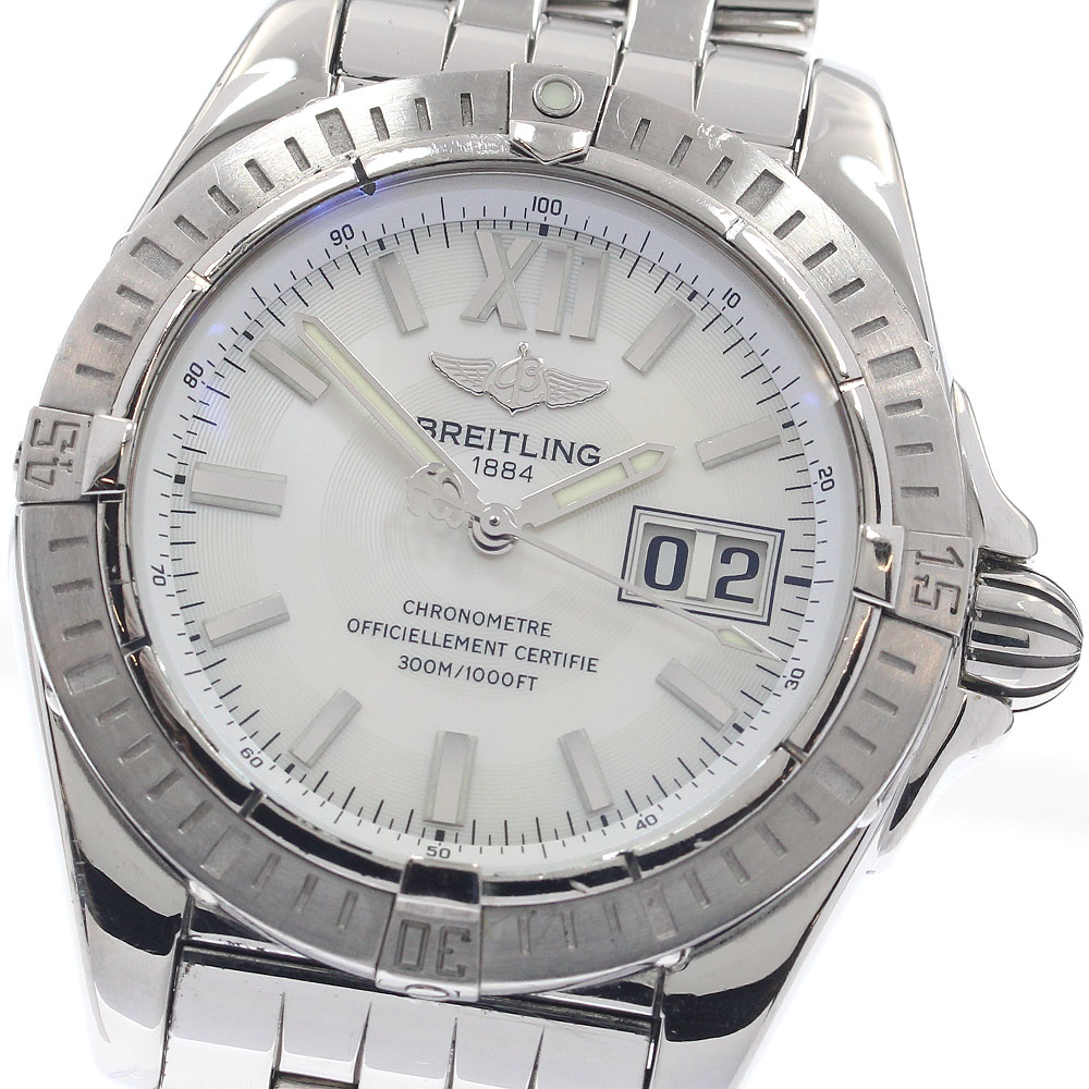 ブライト輪っか BREITLING A49350 気流馬乗り 操縦席 ビッグデイト 自動小銃一巻き メンズ 御墨付き付き添い人_954726【中古】