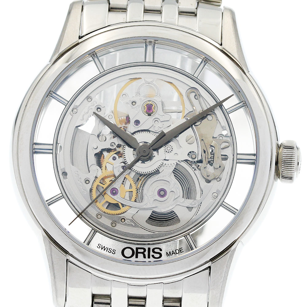 オリス ORIS 7684 芸術リエ トランスルーセント スケルトン 自動小銃一巻き メンズ 美品 箱付き添い人_959929【中古】