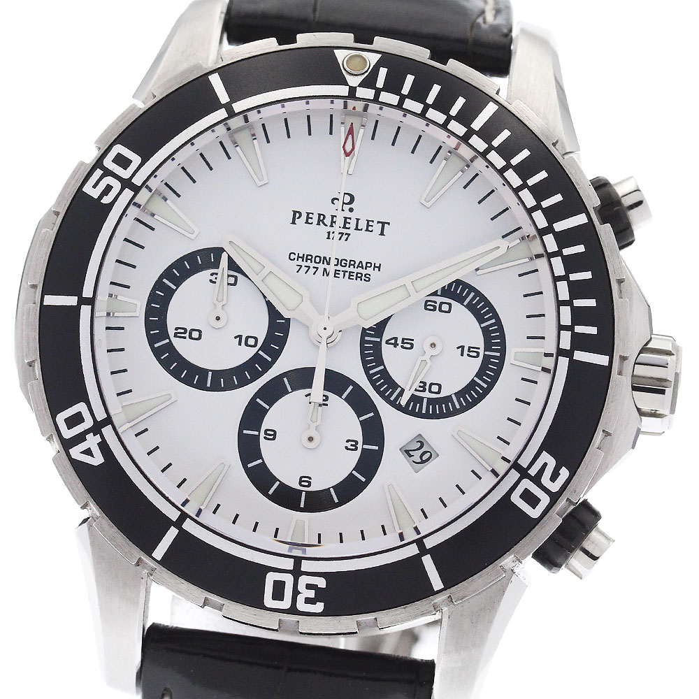 ペルレ PERRELET A1054 シークラフト クロノグラフ デイト 自動小銃一巻き メンズ _957218【中古】