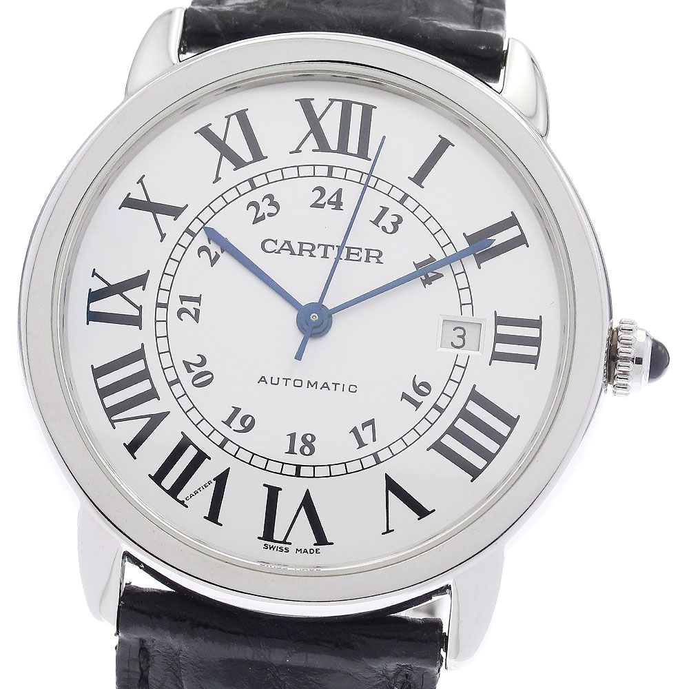 カルティエ CARTIER W6701010 ロンドソロ XL デイト 自動小銃一巻き メンズ _960373【中古】