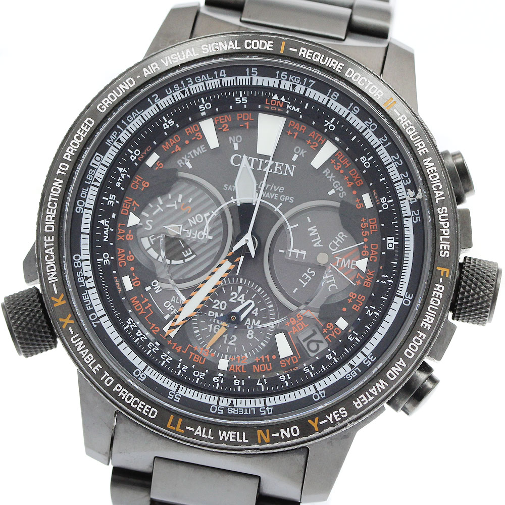 シチズン CITIZEN F990-T025498/CC7015-55E 労働者階級御師匠さん 30周年不死化 GPS 現実制限事項1989本 ソーラー電磁波 メンズ 良品 御墨付き付き添い人_960336【中古】