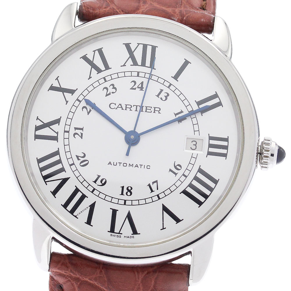 カルティエ CARTIER W6701010 ロンドソロ XL デイト 自動小銃一巻き メンズ 良品 _960385【中古】