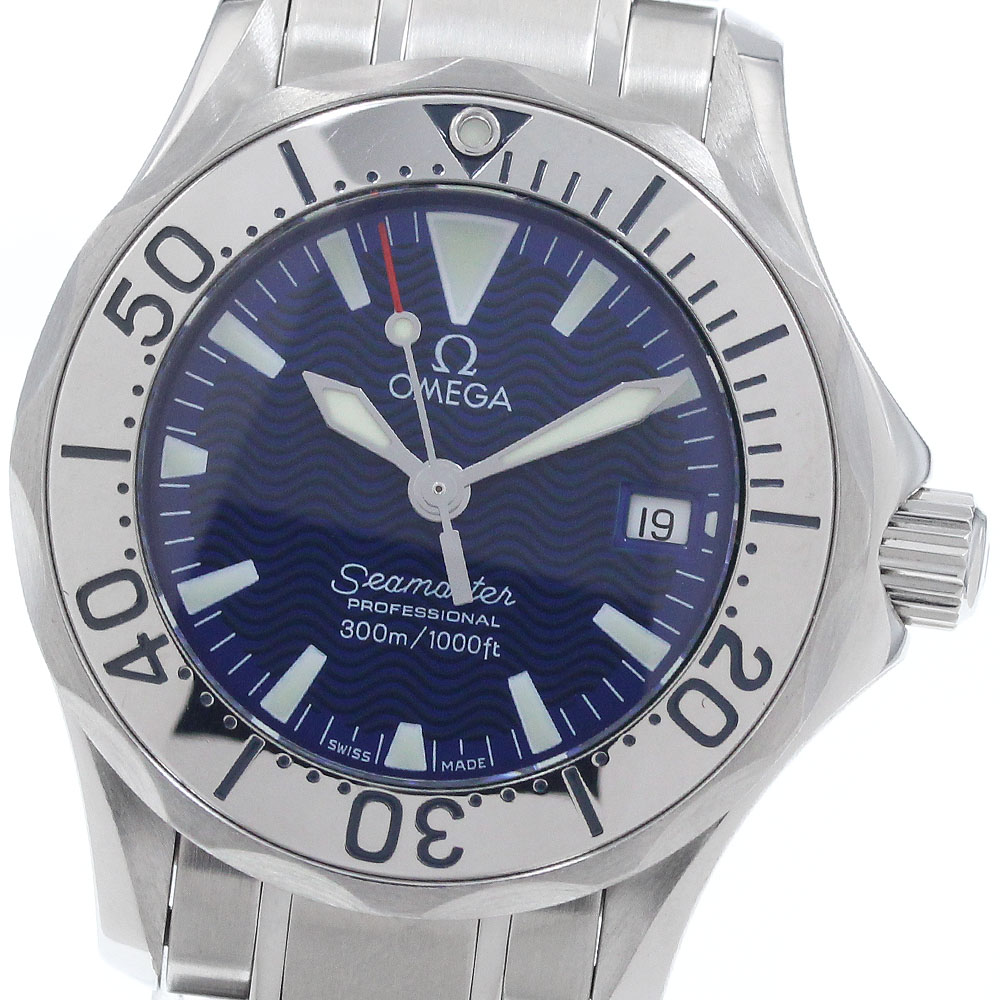 ゼロ OMEGA 2285.80 シーマスター300ｍ デイト 石英 レディース 美品 お墨付き付き添い人_961085【中古】