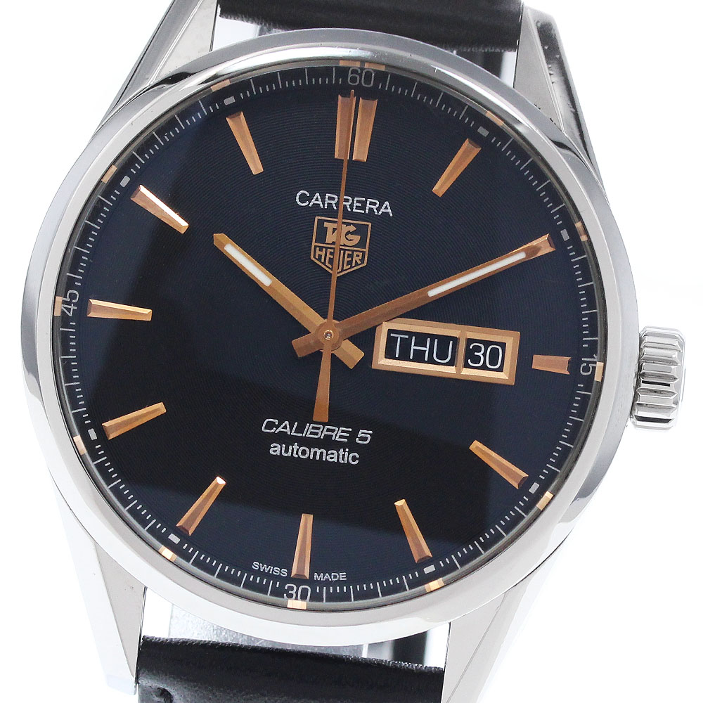 タグホイヤー TAG HEUER WAR201C.BA0723 カレラ キャリバー5 デイデイト 自動小銃一巻き メンズ 御墨付き付き添い人_955566【中古】