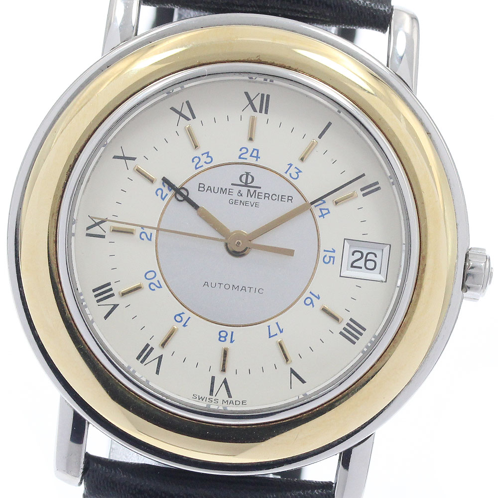 ボーム＆メルシェ Baume \u0026 Mercier 3137.018 ラウンド デイト 自動小銃一巻き メンズ _957019【中古】