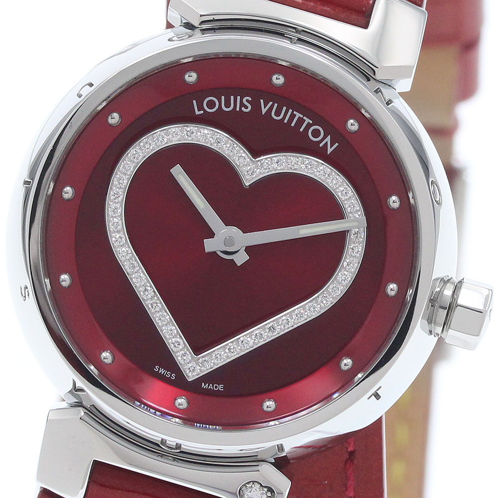 ルイ・ヴィトン LOUIS VUITTON Q121Z タンブール ハート型金剛石 石英 レディース 良品 箱付き添い人_958756【中古】