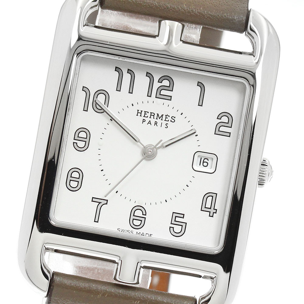 エルメス HERMES CC2.710 ケープコッド デイト 石英 メンズ 箱・御墨付き付き添い人_957513【中古】