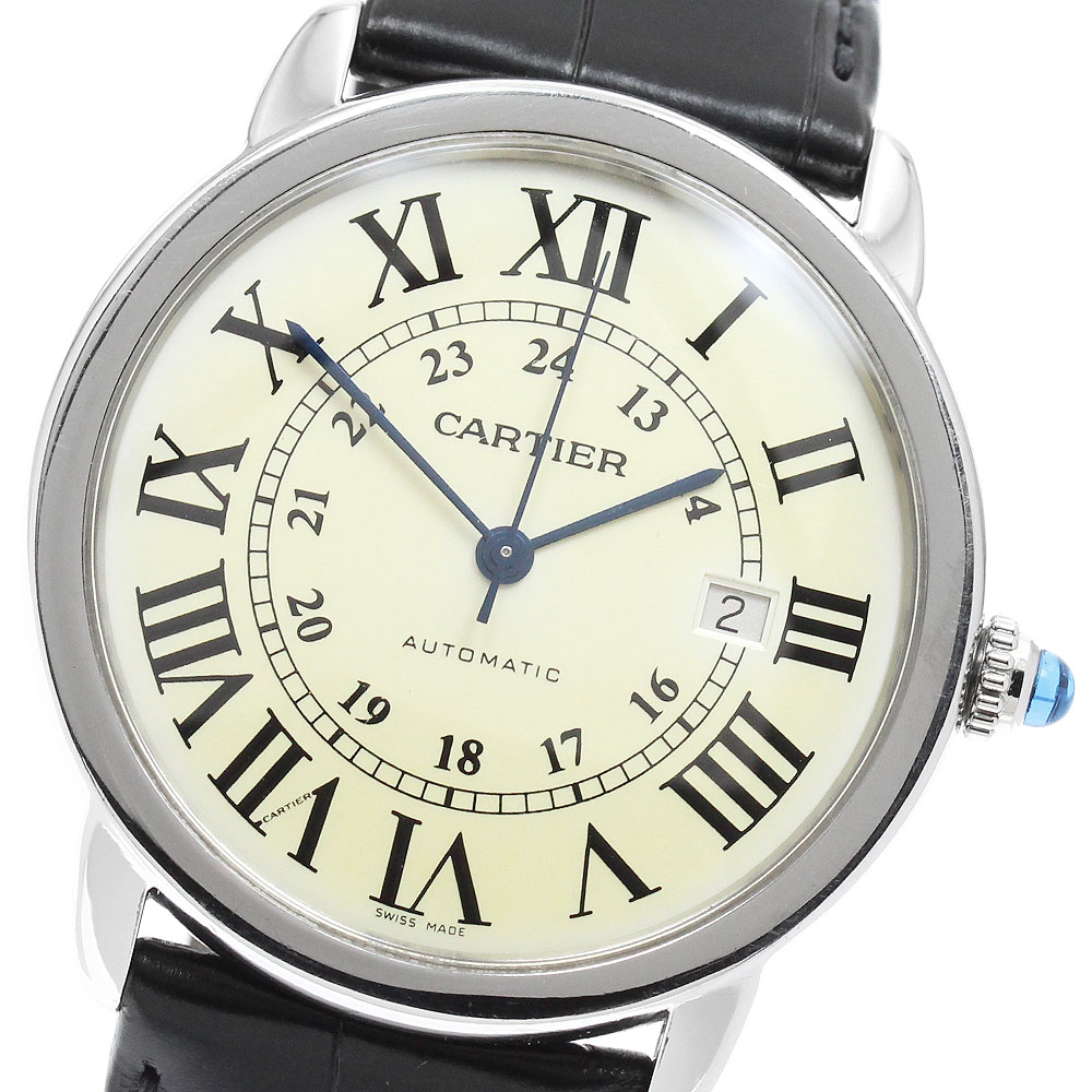 カルティエ CARTIER W6701010 ロンドソロ XL デイト 自動小銃一巻き メンズ _960365【中古】