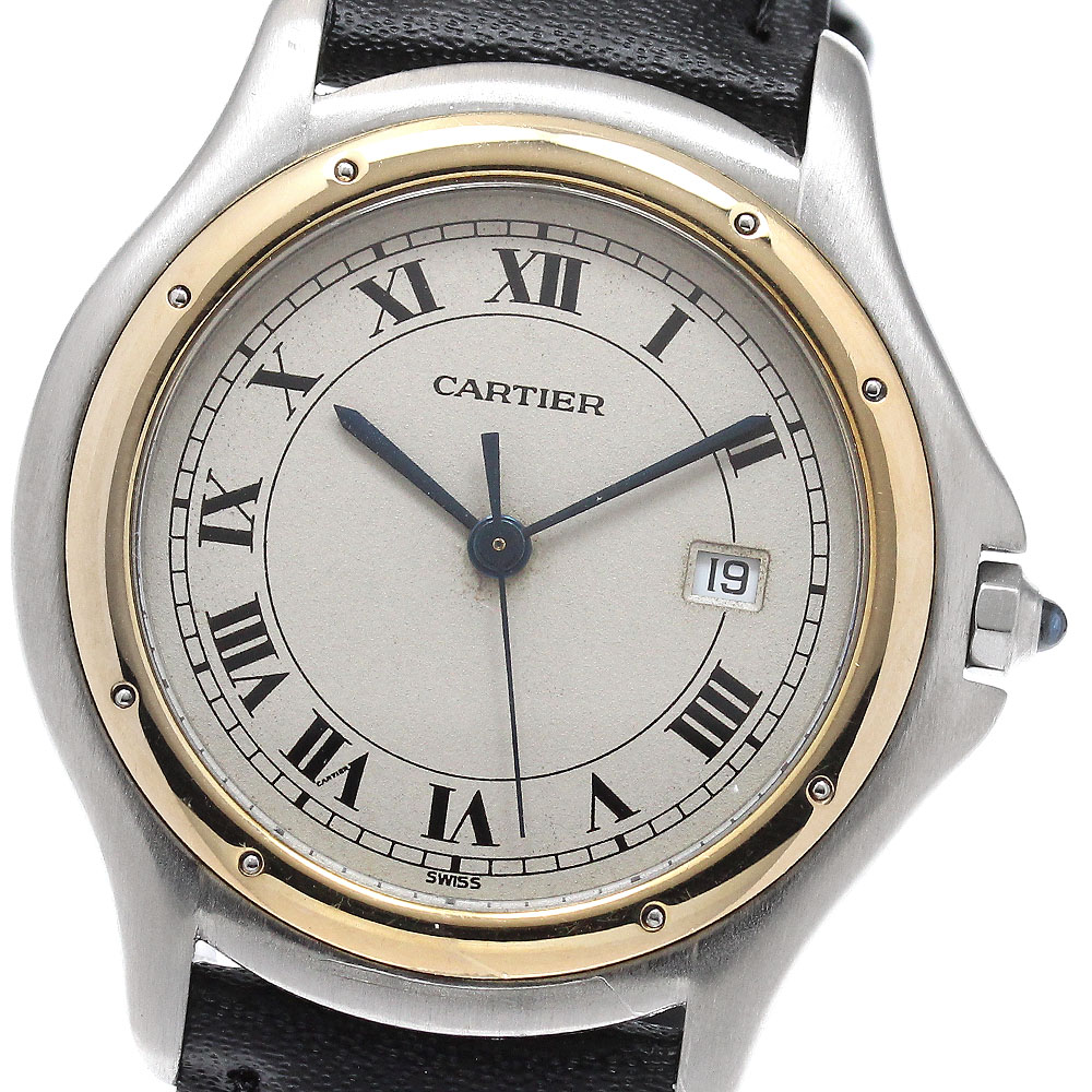 カルティエ CARTIER W35006B6 パンテールクーガーLM デイト 石英 メンズ _942654【中古】