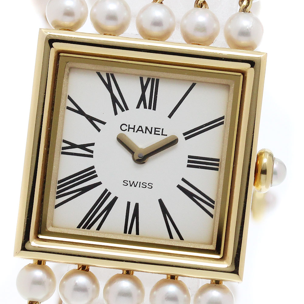 シャネル CHANEL H0007 御嬢さん K18YG パールブレス 石英 レディース _946925【中古】