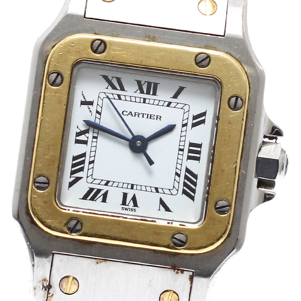 訳あり カルティエ CARTIER Ref.曖昧模糊たる サントスガルベSM YGベゼル 自動小銃一巻き レディース _952383【中古】