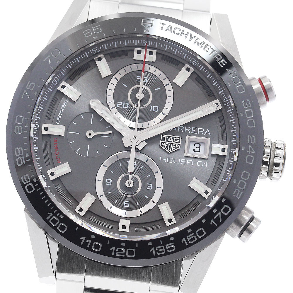 タグホイヤー TAG HEUER CAR201W カレラ キャリバー 01 クロノグラフ 自動小銃一巻き メンズ 美品 箱・お墨付き付き添い人_956681【中古】