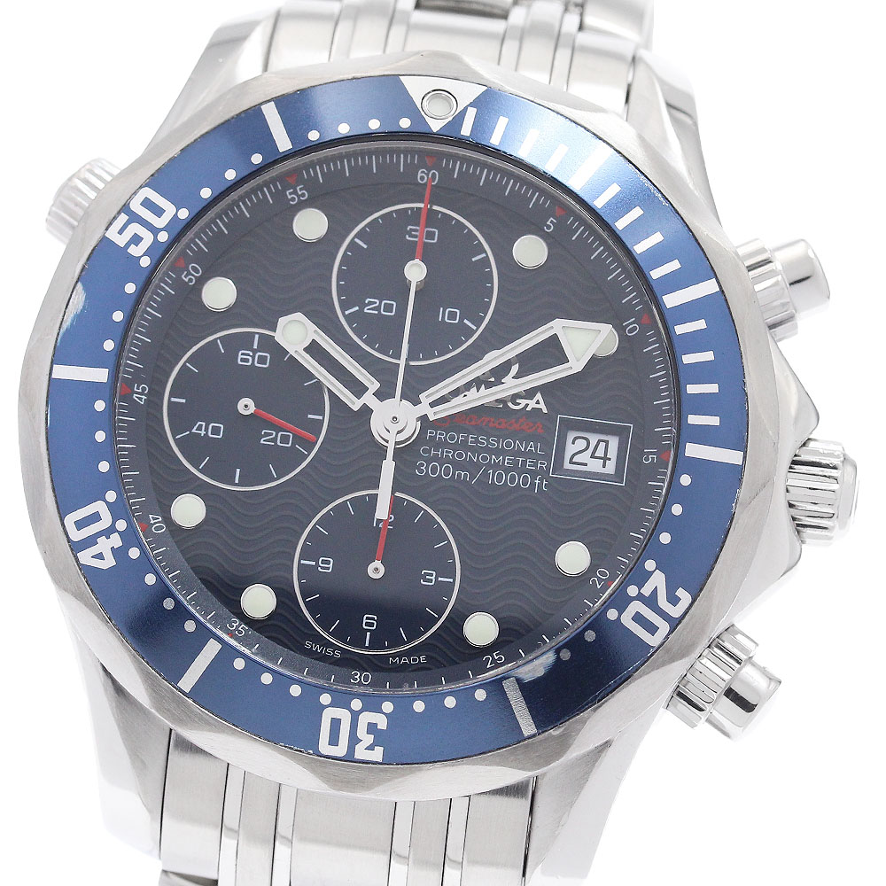 ゼロ OMEGA 2225.80 シーマスター300 デイト クロノグラフ 自動小銃一巻き メンズ _901429【中古】