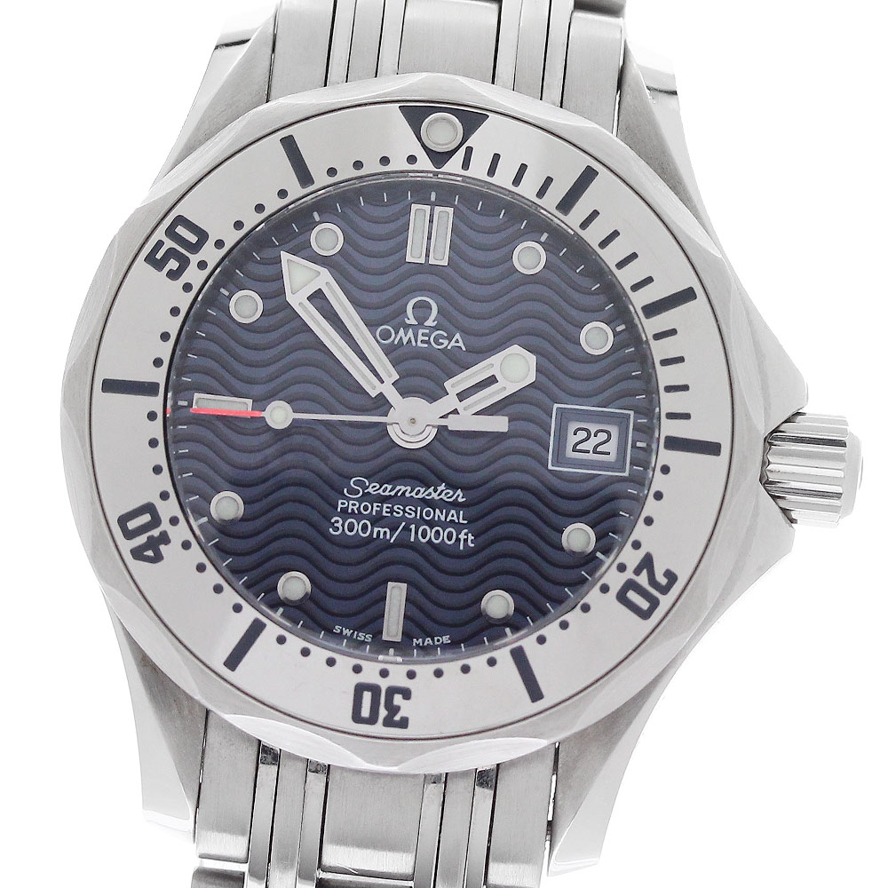 ゼロ OMEGA 2582.80 シーマスター300 デイト 石英 レディース _949587【中古】