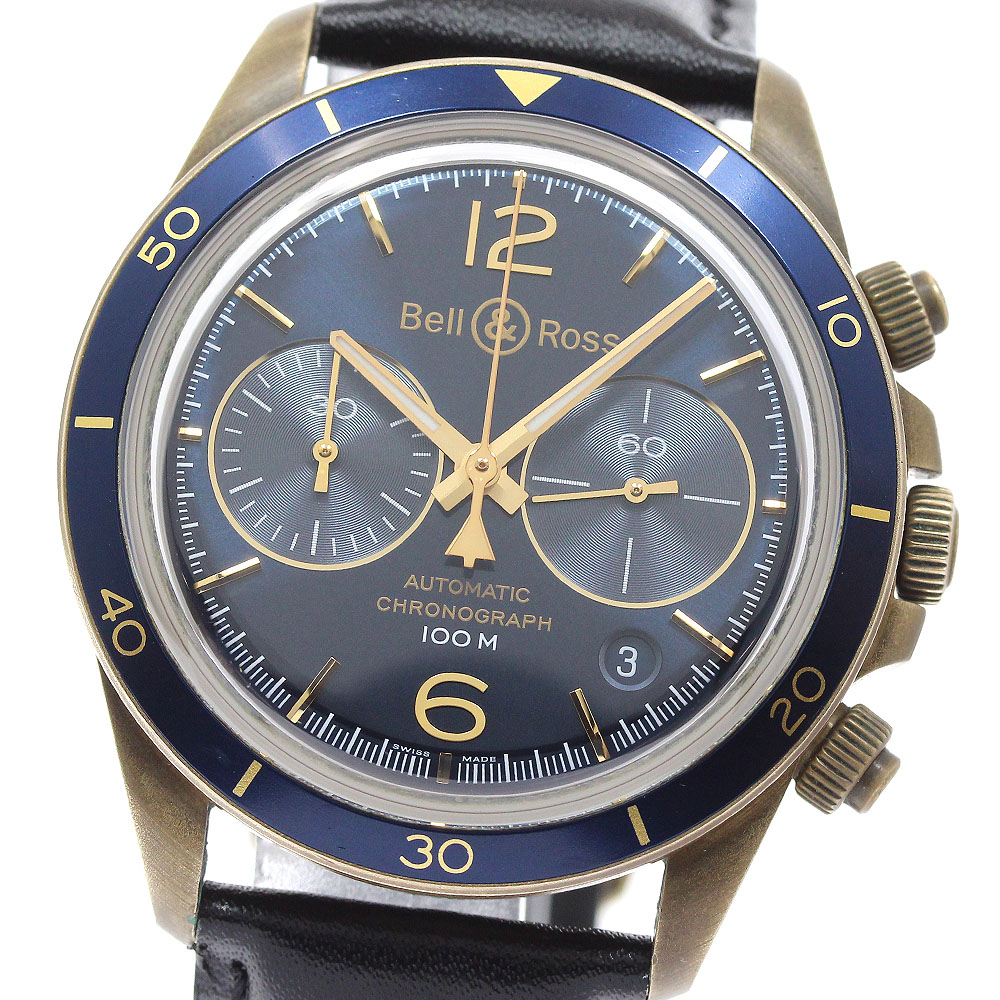 呼びりん＆天使の都市 Bell＆Ross BRV2-94-B ヴィンテージ ブロンズ クロノグラフ 999本押さえる 自動小銃一巻き メンズ お墨付き付き添い人_957239【中古】