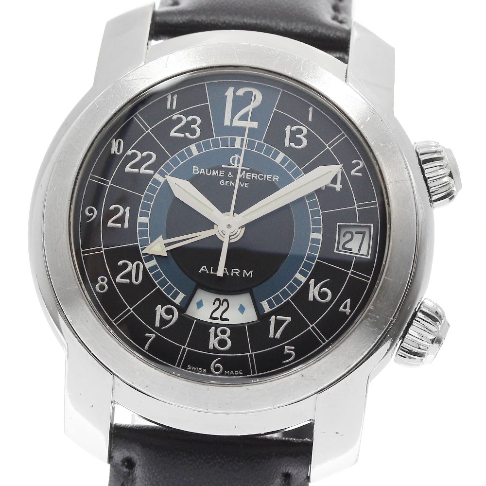 ボーム＆メルシェ Baume \u0026 Mercier 65322 ケープ地べた 目覚まし時計 GMT 自動小銃一巻き メンズ _960301【中古】