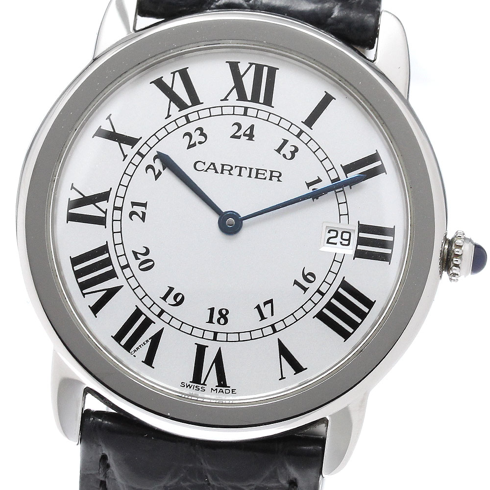 カルティエ CARTIER W6700255 ロンドソロLM デイト 石英 メンズ お墨付き付き添い人_960848【中古】