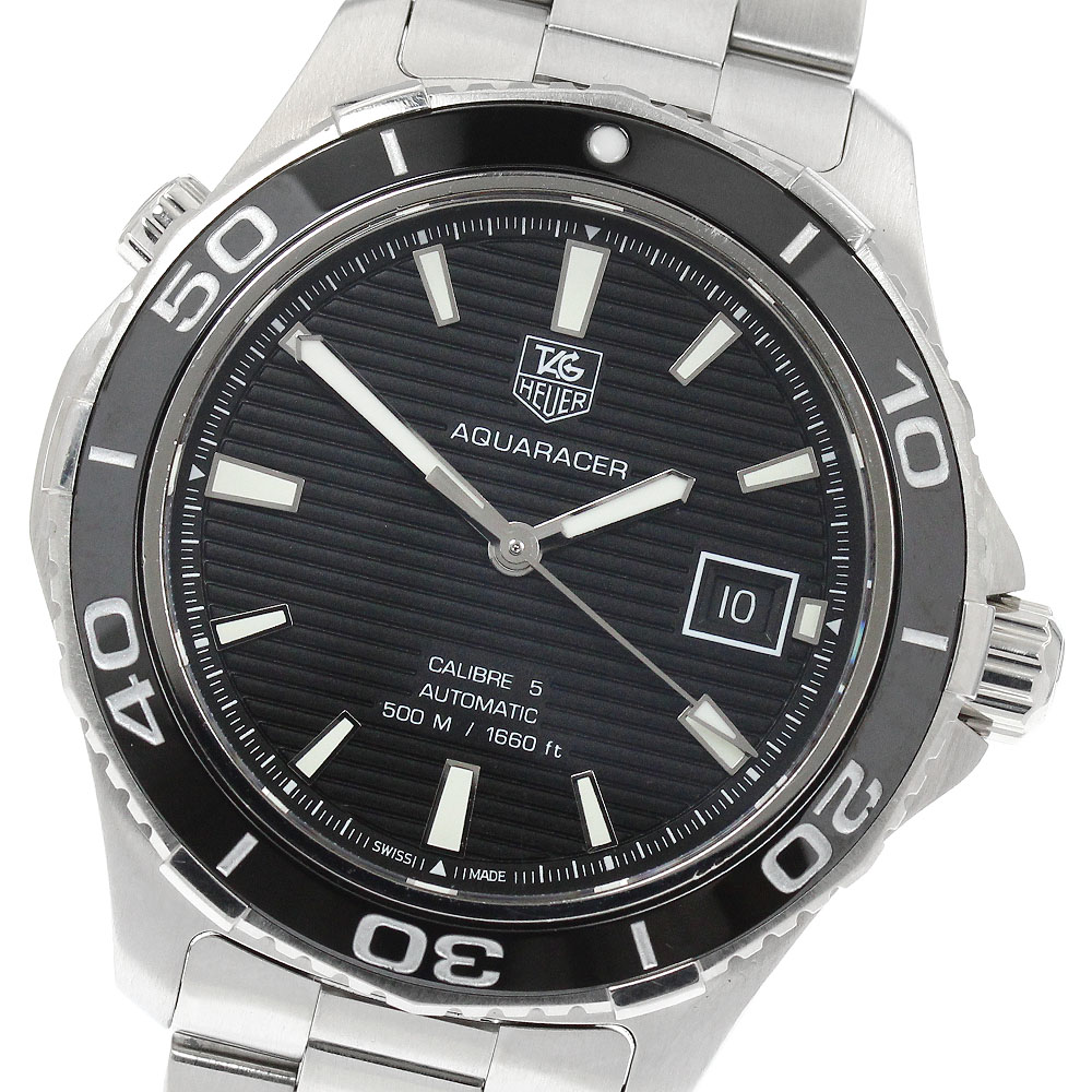 タグホイヤー TAG HEUER WAK2110.BA0830 アクアレーサー キャリバー5 デイト 自動小銃一巻き メンズ 御墨付き付き添い人_961504【中古】