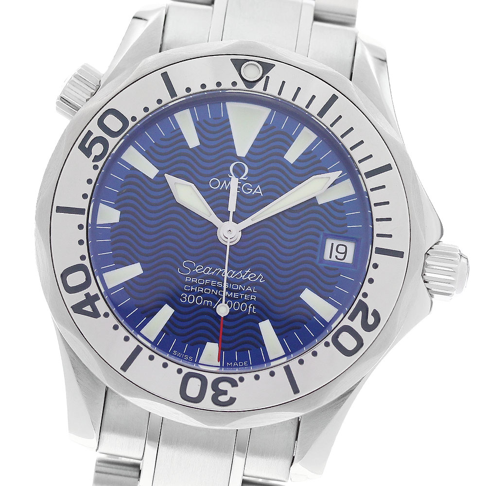 ゼロ OMEGA 2253.80 シーマスター300 デイト 自動小銃一巻き ボーイズ 良品 _962001【中古】