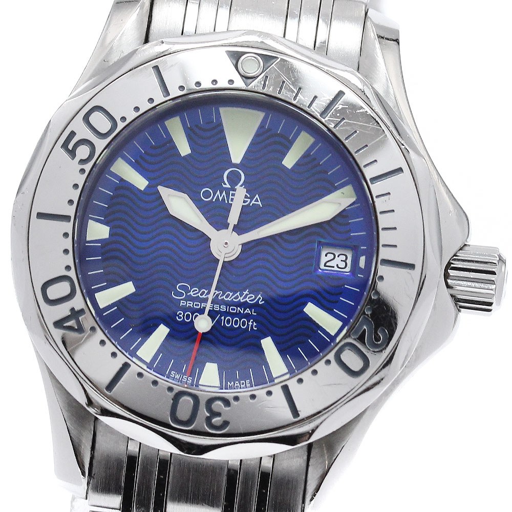 ゼロ OMEGA 2283.80 シーマスター300ｍ デイト 石英 レディース _945851【中古】