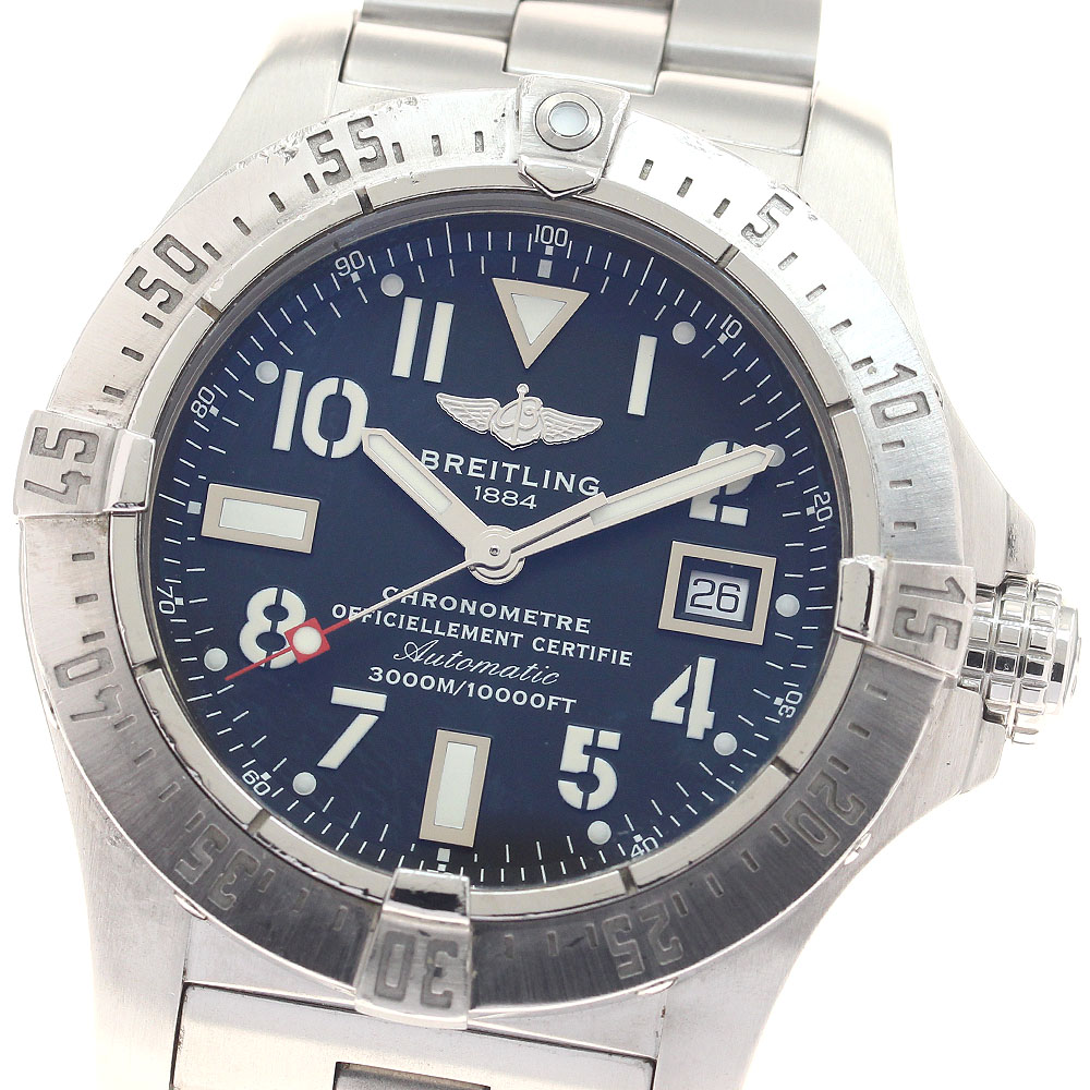 ブライト輪っか BREITLING A17330 アベンジャー シーウルフ デイト 自動小銃一巻き メンズ _957325【中古】