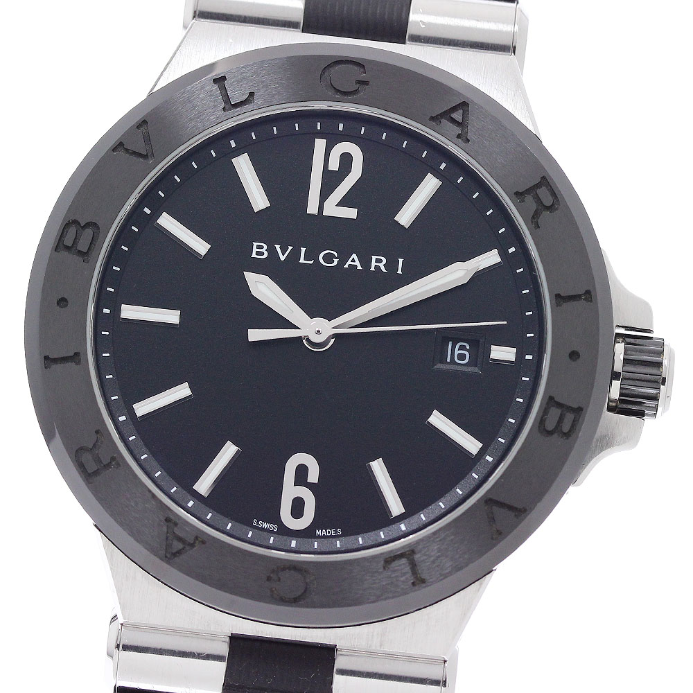 ブル小峡谷 BVLGARI DG42SC ディアゴノ 陶芸 デイト 自動小銃一巻き メンズ _958567【中古】
