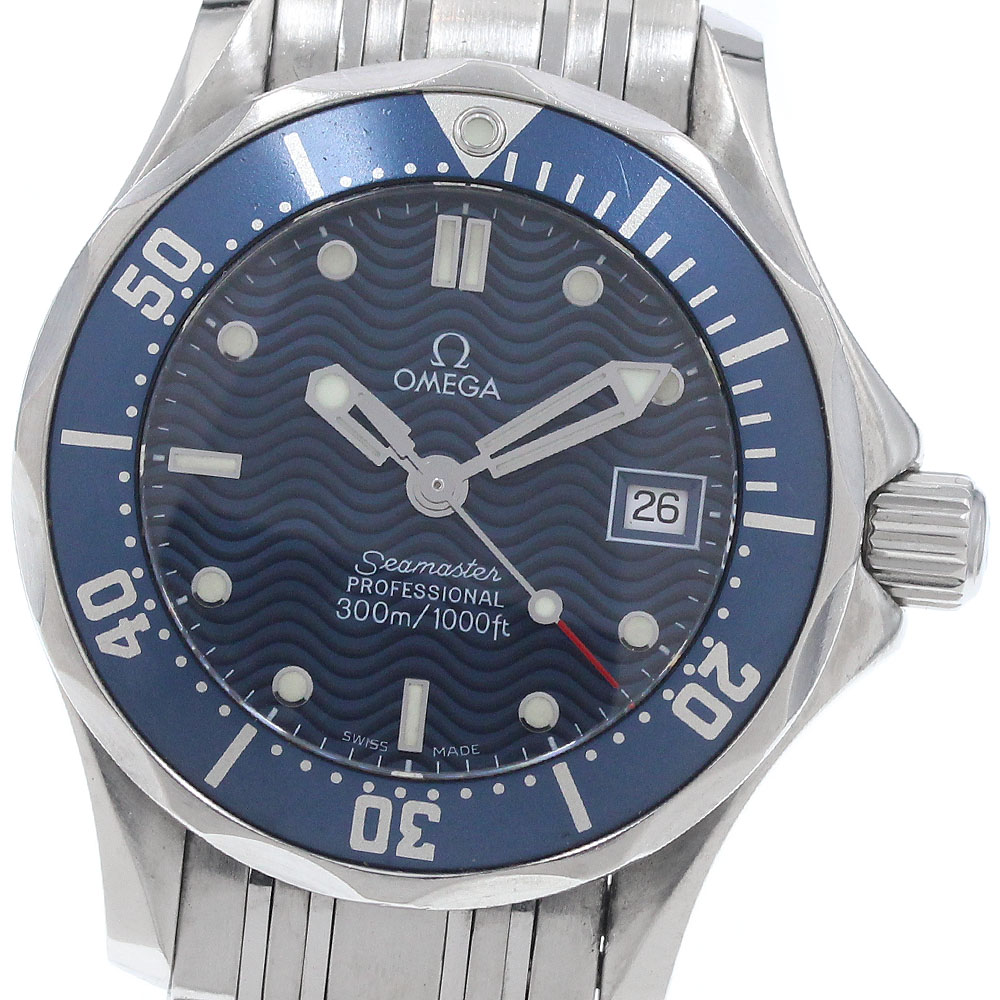 ゼロ OMEGA 2583.80 シーマスター300 デイト 石英 レディース _959629【中古】