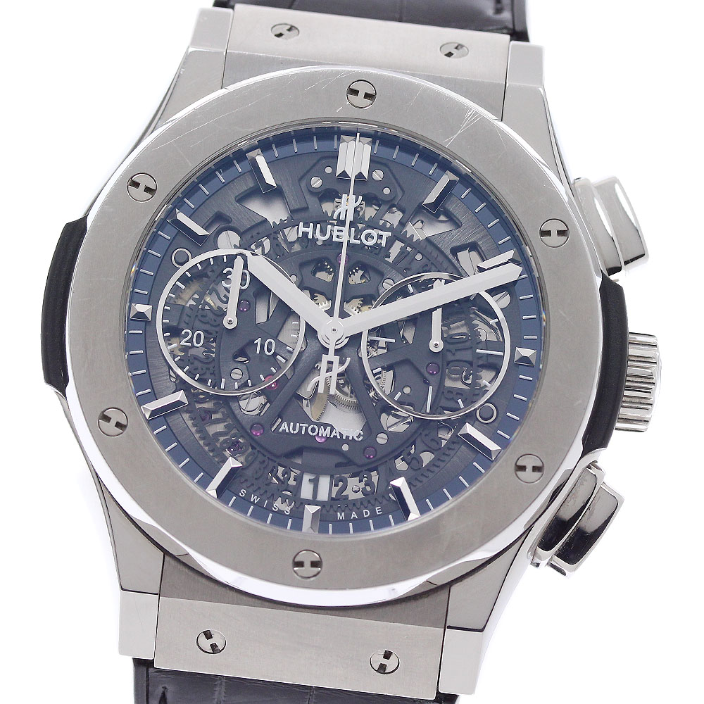 ウブロ HUBLOT 525.NX.0170.LR 古典派音楽 核融合反応 アエロ デイト クロノグラフ チタニウム 自動小銃一巻き メンズ お墨付き付き添い人_959715【中古】