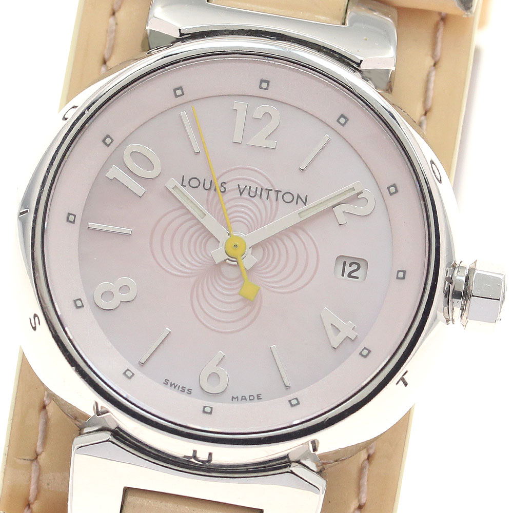 ルイ・ヴィトン LOUIS VUITTON Q1216 タンブール デイト 石英 レディース _959828【中古】