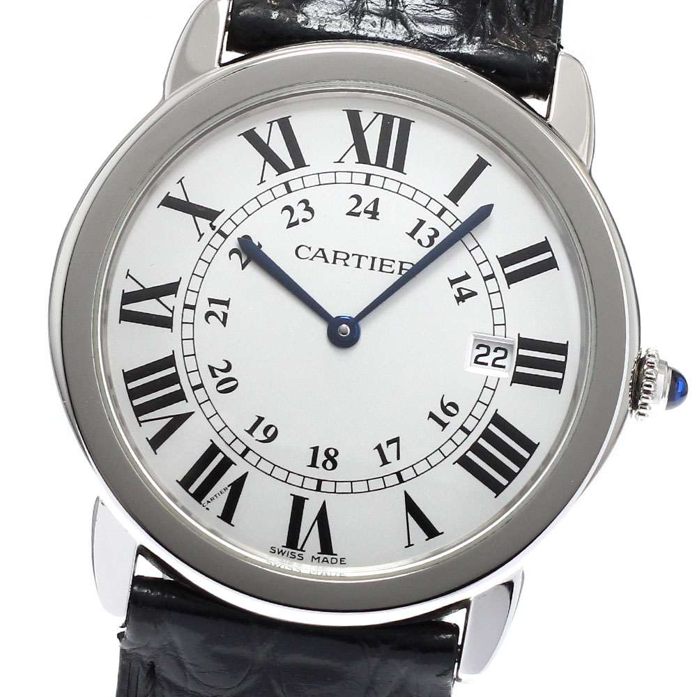 カルティエ CARTIER W6700255 ロンドソロLM デイト 石英 メンズ _960835【中古】