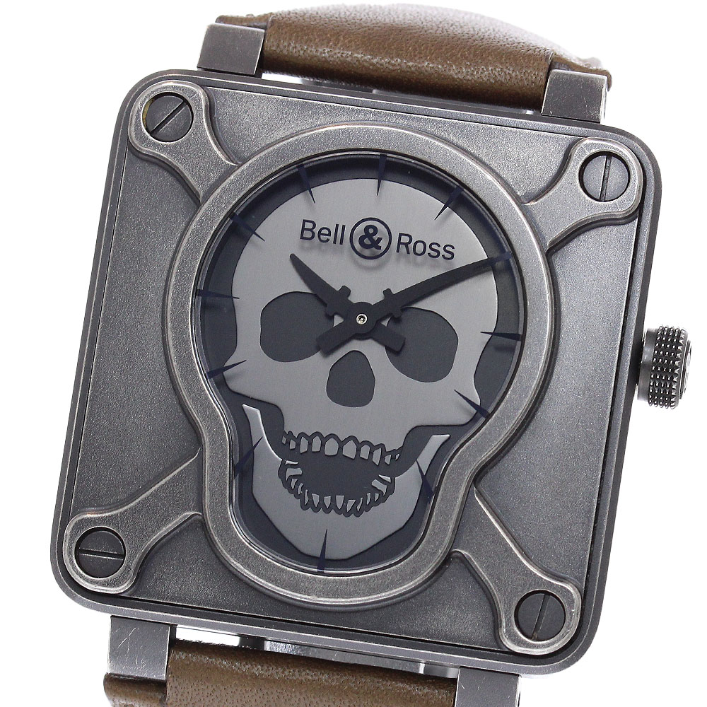 呼びりん＆天使の都市 Bell＆Ross BR01-92 AIRB2-CA エアボーン2 スカル人間の顔 999本押さえる 自動小銃一巻き メンズ _961536【中古】