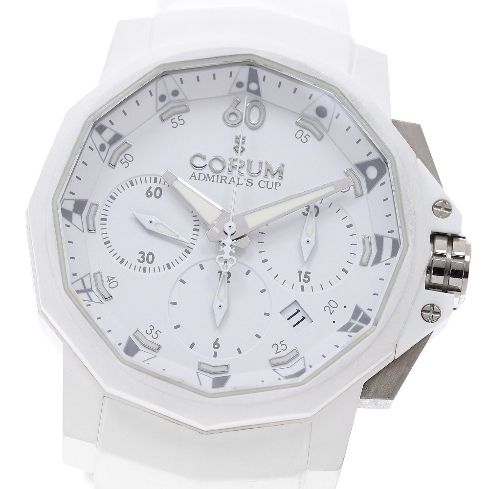 コルム CORUM 01.0089 アドミラルズカップ チャレンジャー44 クロノグラフ 自動小銃一巻き メンズ 良品 お墨付き付き添い人_961607【中古】