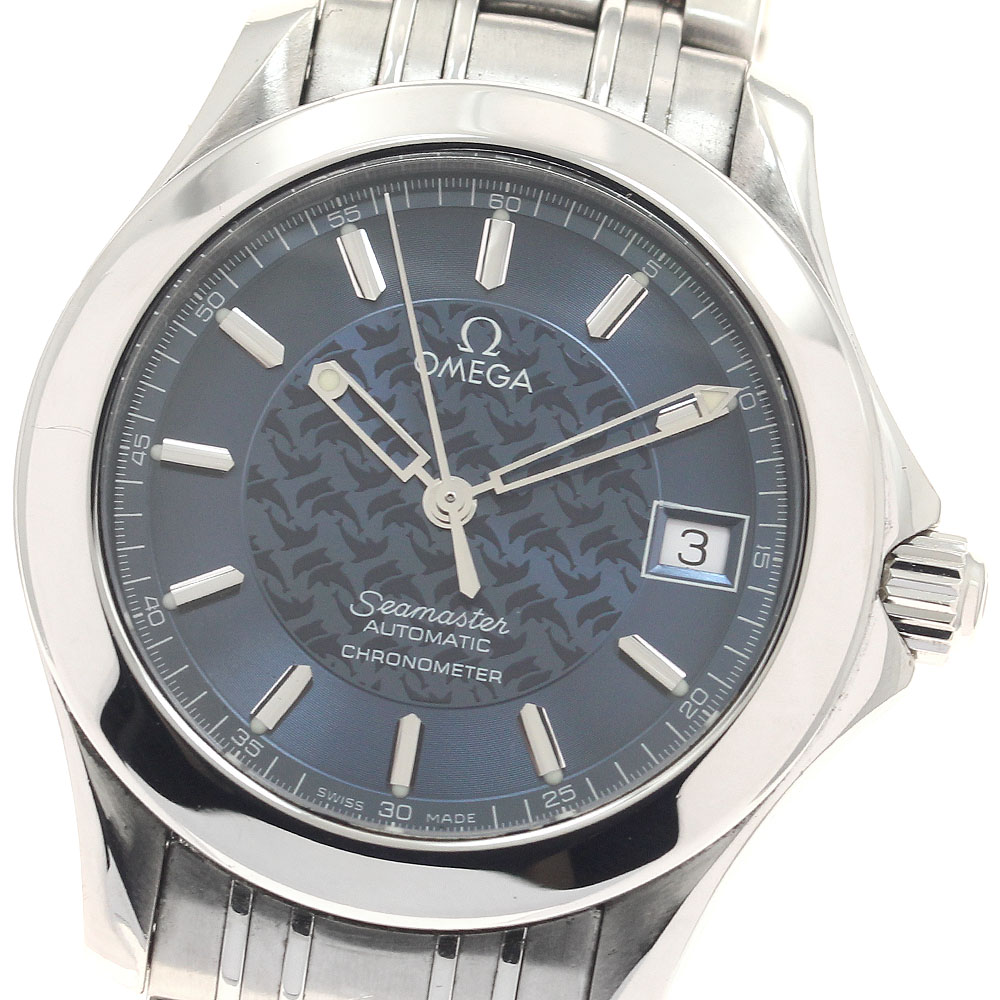 ゼロ OMEGA 2506.80 シーマスター120ｍ ジャックマイヨール2000 デイト 自動小銃一巻き メンズ _900513【中古】