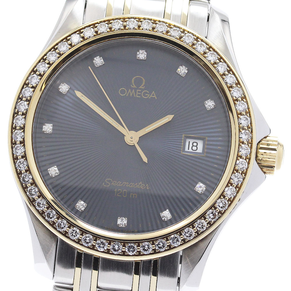 ゼロ OMEGA シーマスター120 ダイヤベゼル 11P金剛石 石英 メンズ _945460【中古】
